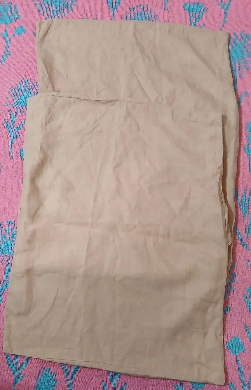 Quince 100% linen pillow cases nutmeg rose gold standard 2 pieces
